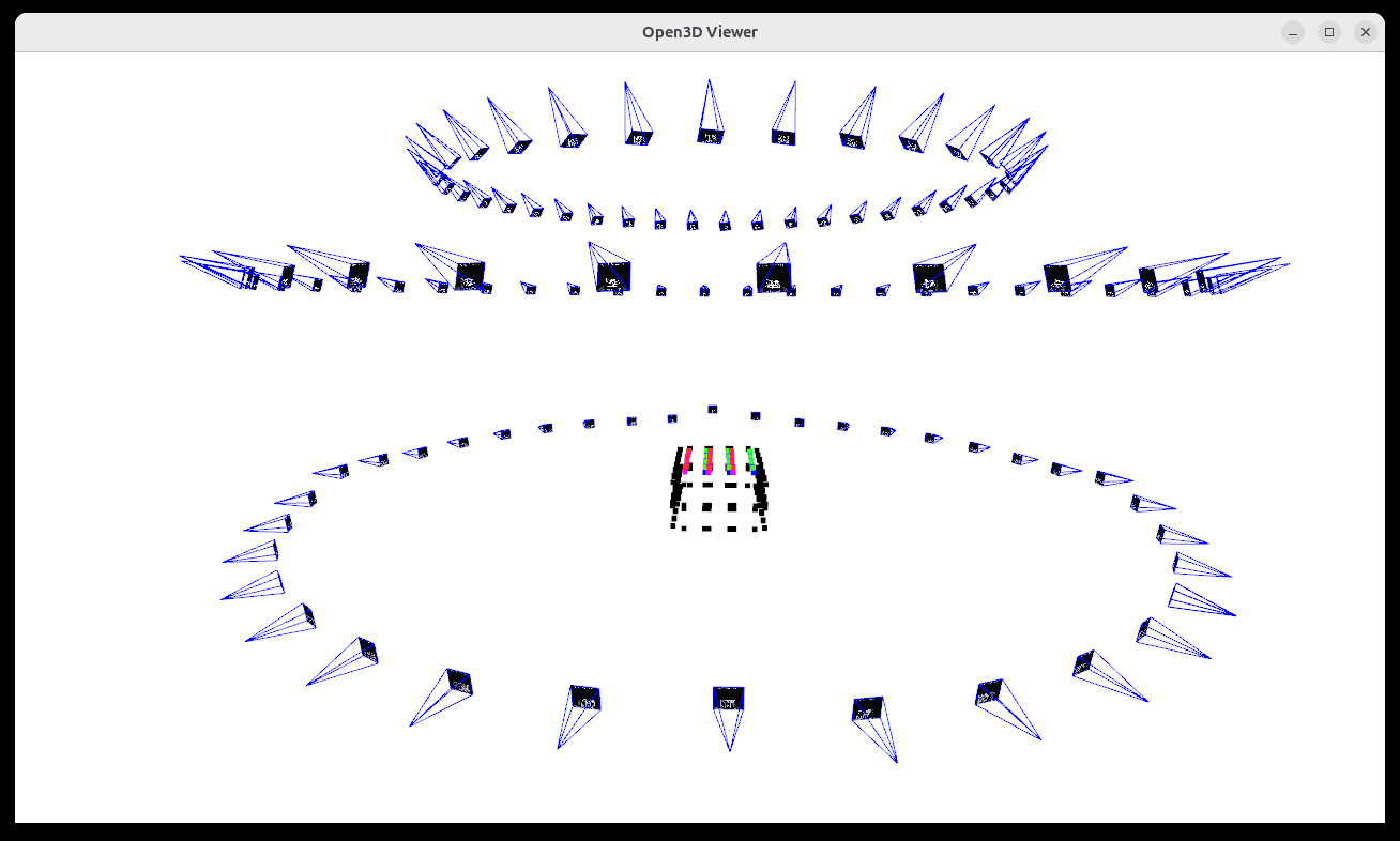 Animated preview of cali360 multi-camera calibration and visualization