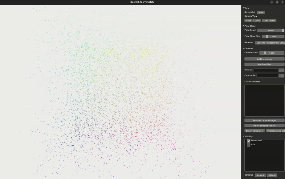 Animated demo of the Open3D app template
